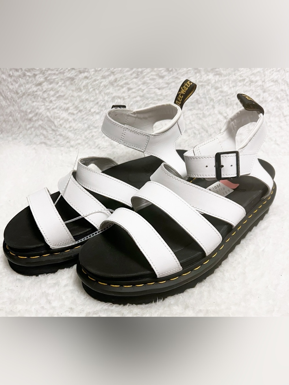 Doc Marten’s NWT White Blaire Leather Chunky Platform Sandals Women’s Size 11 - Picture 9 of 15
